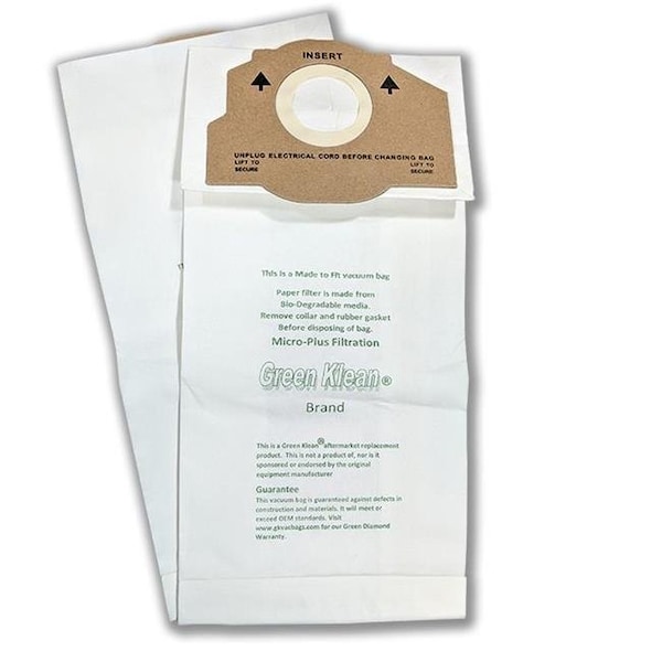 Green Klean Microplus Green Klean MicroPlus For Eureka Green KleanH-EurRR Microplus 3 Ply Ecological Vacuum Bags- Pack of 75 - GKH-EURRR