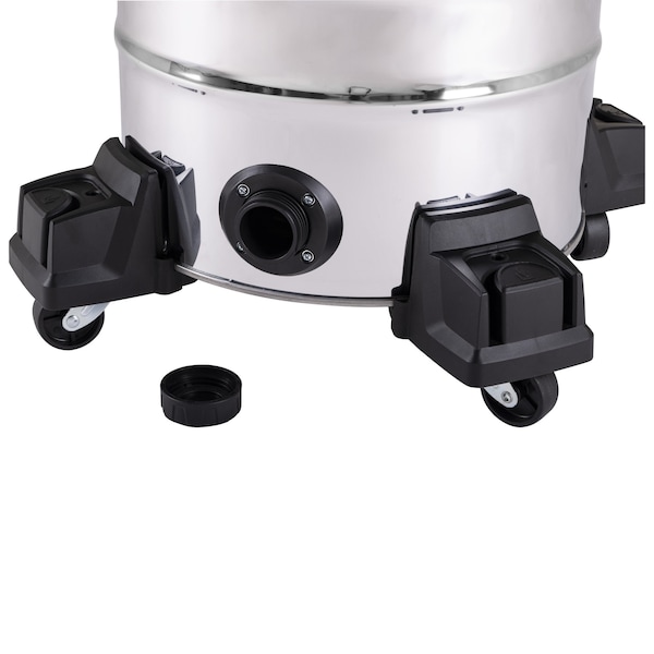 Dayton Vacuum, 12 gal Tank Size, Stainless Steel, 2 1/2 in Vacuum Hose Dia., 114 cfm, Corded - 61HV86