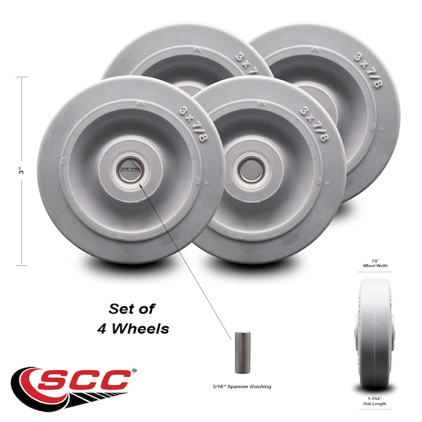 Service Caster Nobles/Tennant Scrubber Guide Bumper Wheel Bushings Included SCC, 4PK - SCC-TPRD310-516-4