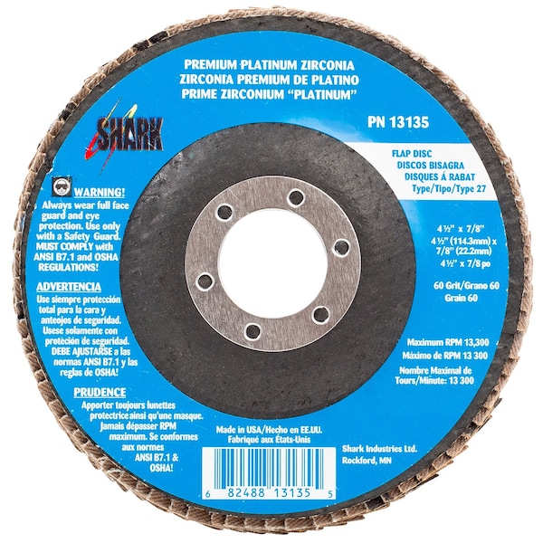 Disco de láminas tipo 27 Premium Platinum de Shark Industries 4 1/2 X 7/8 - 13135