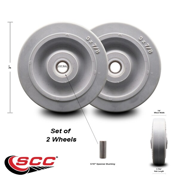 Service Caster Nobles/Tennant Scrubber Guide Bumper Wheel Bushings Included SCC, 2PK - SCC-TPRD310-516-2