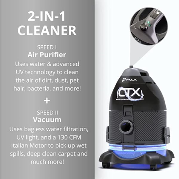 Prolux CTX PRO Water Filtration Bagless Canister Vacuum Cleaner - CTX1
