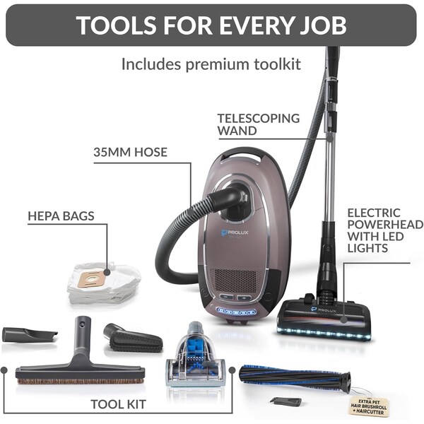 Prolux Canister Vacuum Cleaner with Wessel Werk EBK250 Power Nozzle - QX60