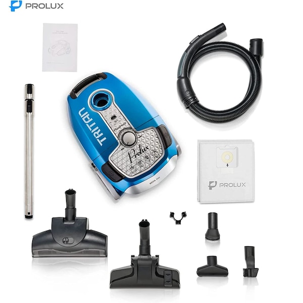 Prolux Tritan Canister Vacuum with Sealed HEPA Filtration and 12 Amp Motor - PROLUX_TRITAN_BLUE