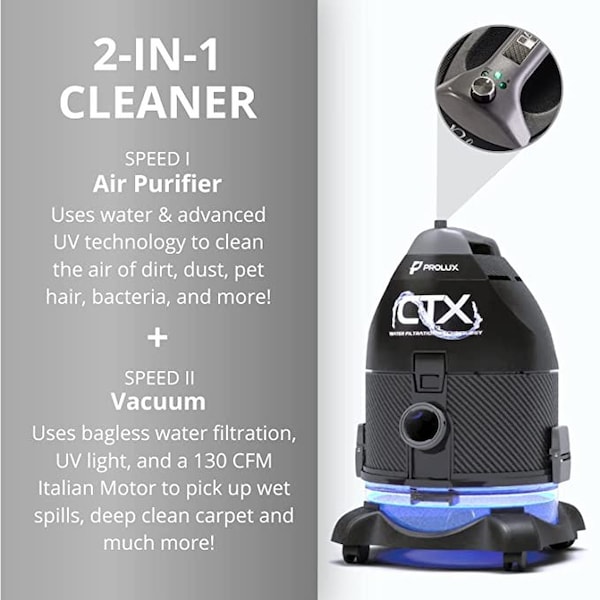 Prolux CTX PET Water Filtration Bagless Canister Vacuum Cleaner - CTX250