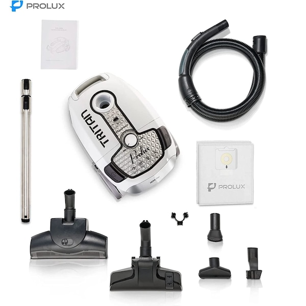 Prolux Tritan Canister Vacuum with Sealed HEPA Filtration and 12 Amp Motor - TRITAN_WHITE