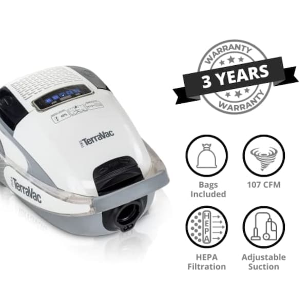 Prolux White 5 Speed TerraVac Vacuum Cleaner with Sealed HEPA Filter - PROLUX_TERRA_W
