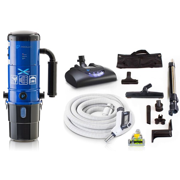 Prolux CV12000 Central Vacuum Unit System with Electric Hose Power Nozzle Kit - BLUECEN3