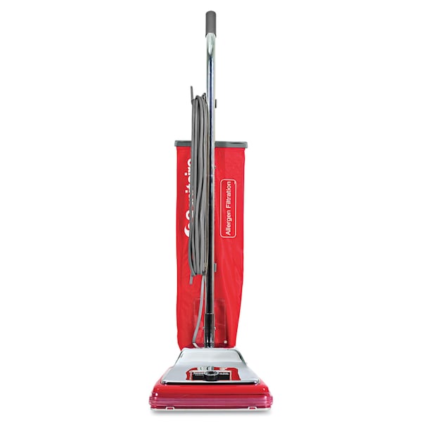 Sanitaire TRADITION Bagged Upright Vacuum, 7 Amp, 17.5 lb, Chrome/Red - SC888M