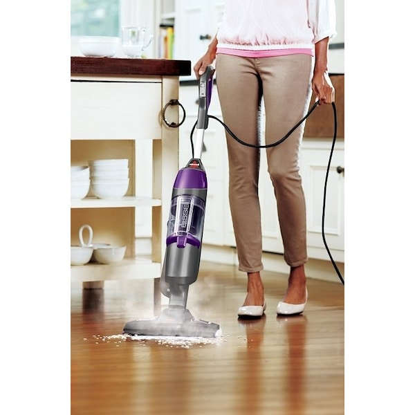Bissell BISSELL 1543 Vacuum and Steam Mop, 1100 W Steam, 400 W Vacuum, 12.8 oz Tank, Grapevine Purple/Silver - 1543