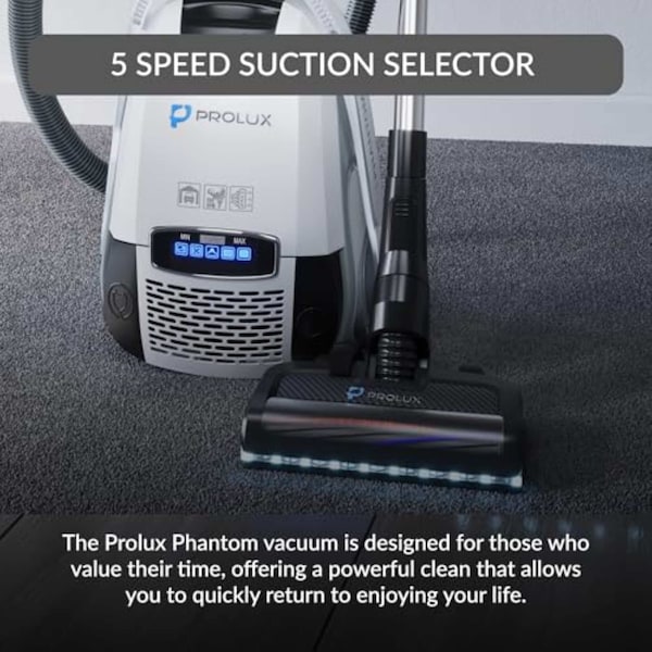 Prolux Phantom Canister Vacuum Cleaner with Wessel Werk EBK250 Power Nozzle - PHANTOM2