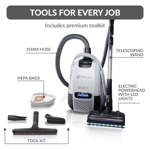 Prolux Phantom Canister Vacuum Cleaner with Wessel Werk EBK250 Power Nozzle - PHANTOM2