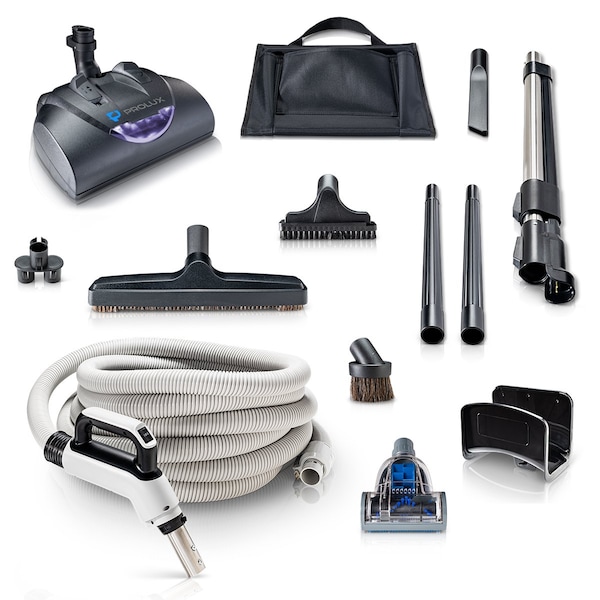 Prolux Premium 35 ft Universal Central Vacuum Hose Kit With Wessel Werk Power Nozzle - PL35