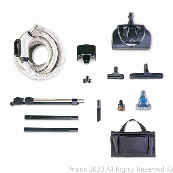 Prolux Premium 35 ft Universal Central Vacuum Hose Kit With Wessel Werk Power Nozzle - PL35