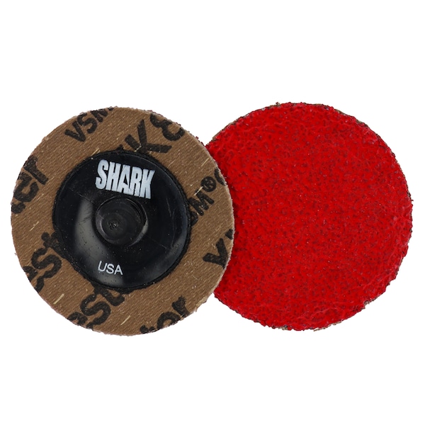 Discos de esmerilado cerámicos rojos de 2" de Shark Industries Rolock 24 Grit - Paquete de 25 - 12621