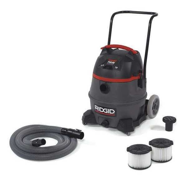 Ridgid Wet/Dry Vacuum, 14 gal., Smart Pulse, Fine Dust Filter, 100 cfm - 50373