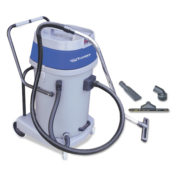 Mercury Floor Machines Storm Wet/Dry Tank Vacuum with Tools, 20 gal Capacity, Gray, Washable Cloth 2.67 hp - WVP-20