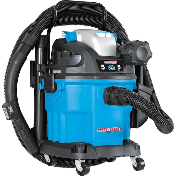 Channellock 5 Gal. 5.0-Peak HP Wall Mount Wet/Dry Vacuum - VWM510.CL