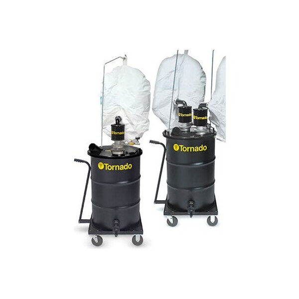 Powr-Flite Tornado Single Air Jumbo Series Wet/Dry Industrial Vacuum, Black - 95955