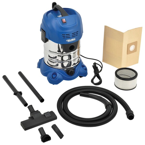 Global Industrial Wet Dry Vacuum, 6.6 Gallon, Stainless Steel - 641195