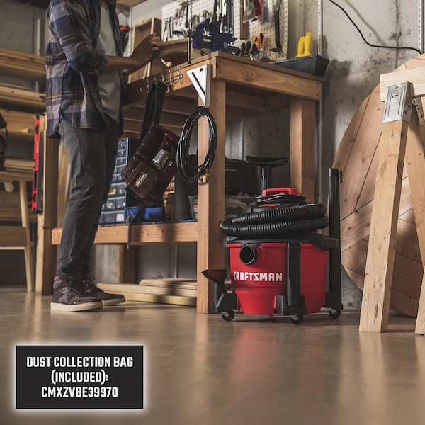 Craftsman 6 Gallon 3.5 Peak HP Wet/Dry Vac, Portable Shop Vacuum with Attachments - CMXEVBE17584