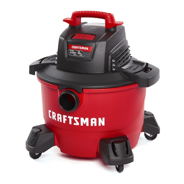 Craftsman 6 Gallon 3.5 Peak HP Wet/Dry Vac, Portable Shop Vacuum with Attachments - CMXEVBE17584
