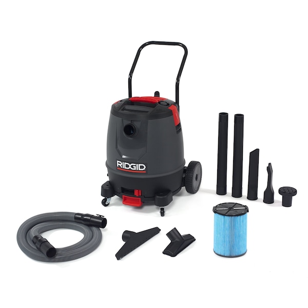Ridgid Wet/Dry Vacuum, 16 gal., Fine Dust Filter, 193 cfm, 65 HP - 50338