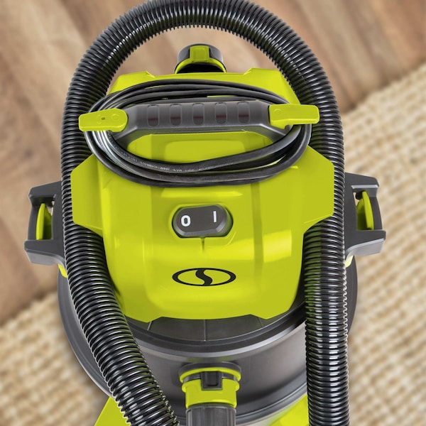 Sun Joe 12-Gal 1200W 6.5 Pk HP Wet/Dry Shop Vac, HEPA Filtration, Wheeled w/Attachments - SWD12000