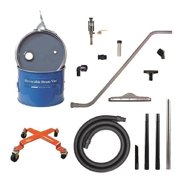 Exair Deluxe Mini Rev. Drum Vacuum System, 5 gal., Hose Dia. 1-1/2", 19 scfm - 6296-5