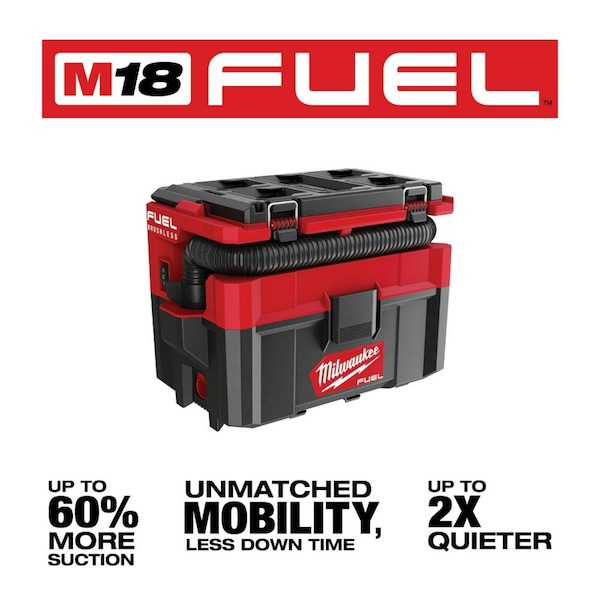 Milwaukee Tool Wet/Dry Vacuum, 2 1/2 gal, 0 hp - 0970-20, 48-11-1880