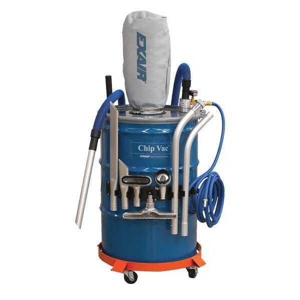 Exair Premium Chip Vacuum System, 30 gal., Hose Dia. 1-1/2", 40 scfm - 6393-30