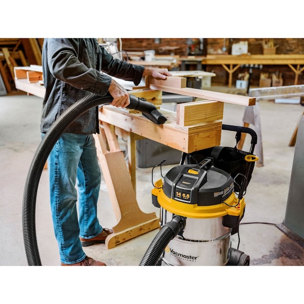 Vacmaster Professional 14-Gallon 6.5 Peak HP Stainless Steel Wet/Dry Vacuum - VJE1412SW 0202