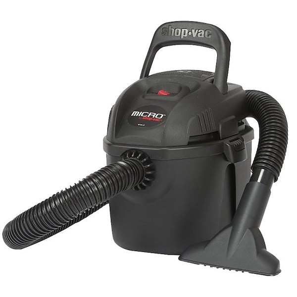 Shop-Vac WetDry Vacuum, 1 gal Vacuum, 50 cfm Air, Disposable Filter, 1 hp, 120 VAC, Black Housing - 2021005