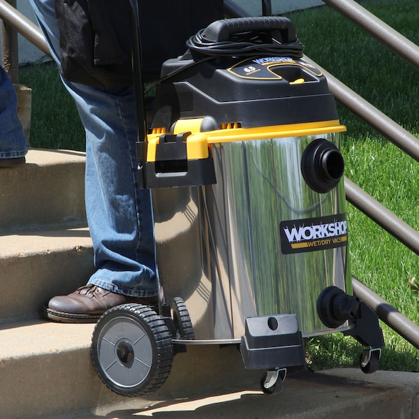 Workshop Wet/Dry Vacs WS1600CA 16 Gal. 6.5 Peak HP Heavy-Duty Wet/Dry Vacuum with Cart, Accessories - WS1600SS