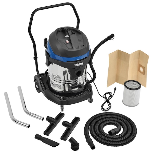 Global Industrial Wet Dry Vacuum, 16 Gallon, Stainless Steel - 641196