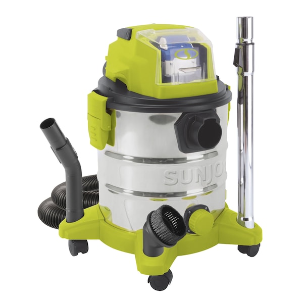 Sun Joe 24V iON+ 5.3-Gallon Cordless 4.0-Ah Portable Stainless Steel Wet/Dry Vacuum - 24V-WDV6000