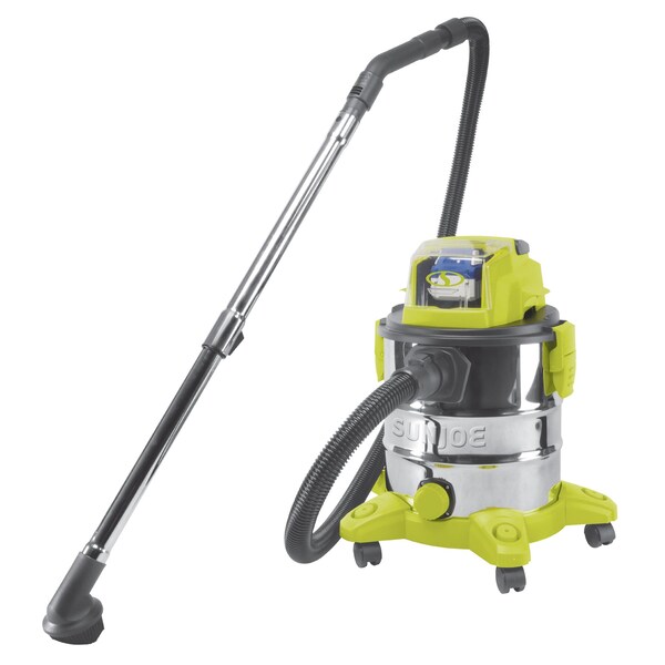 Sun Joe 24V iON+ 5.3-Gallon Cordless 4.0-Ah Portable Stainless Steel Wet/Dry Vacuum - 24V-WDV6000
