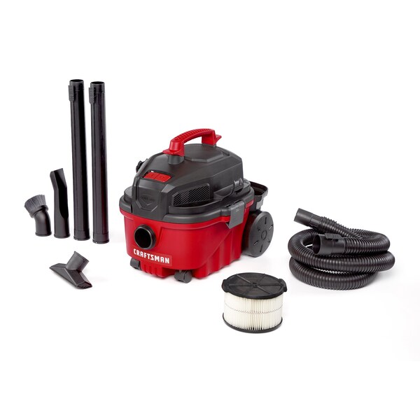 Craftsman 4 Gallon 5.0 Peak HP Wet/Dry Vac, Portable Shop Vacuum with Attachments - CMXEVBE17040