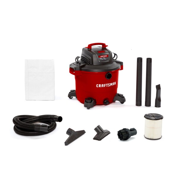 Craftsman 16 Gallon 6.5 Peak HP Heavy-Duty Wet/Dry Vacuum with Diffuser and Attachments - CMXEVBE18695