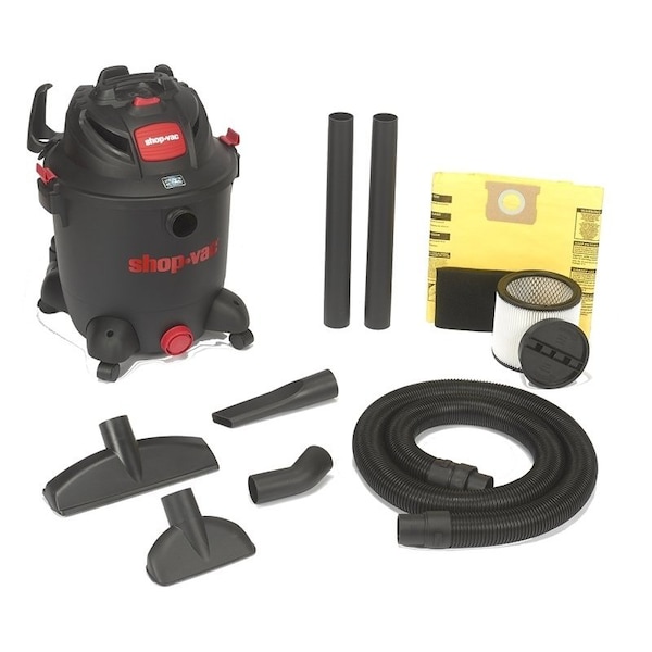 Shop-Vac WetDry Vacuum, 12 gal Vacuum, 140 cfm Air, Cartridge, Disposable Filter, 55 hp, 120 VAC - 8251205