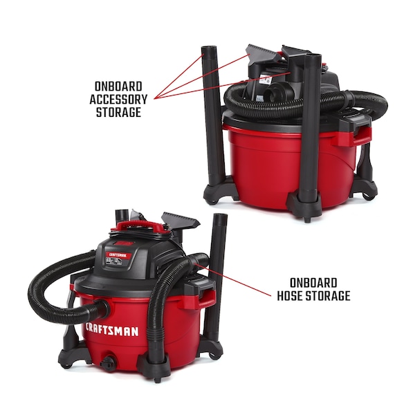 Craftsman 12 Gallon 6.0 Peak HP Wet/Dry Vac, Portable Shop Vacuum with Attachments - CMXEVBE17594