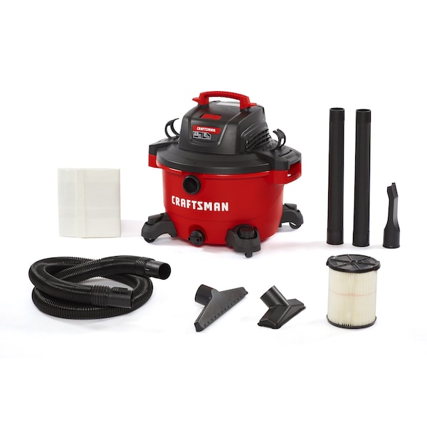 Craftsman 12 Gallon 6.0 Peak HP Wet/Dry Vac, Portable Shop Vacuum with Attachments - CMXEVBE17594