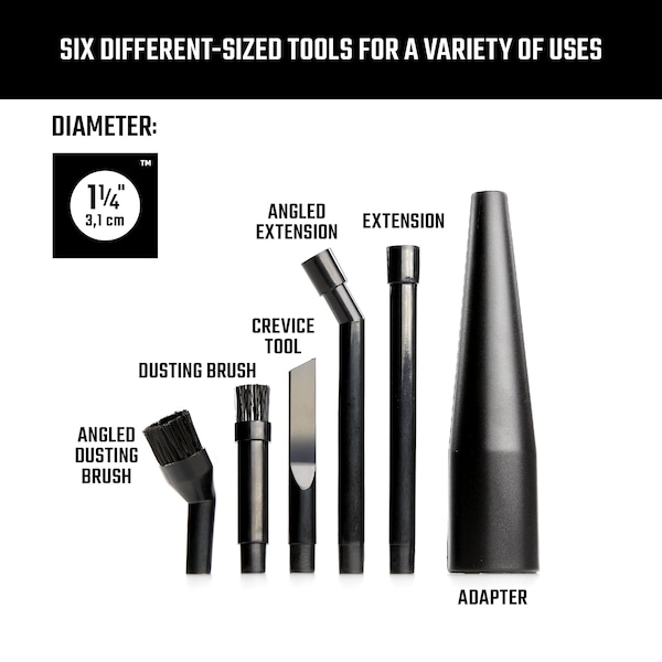 Craftsman 1-1/4 in. 6-Piece Wet/Dry Vacuum Micro-Cleaning Attachment Kit - CMXZVBE38668