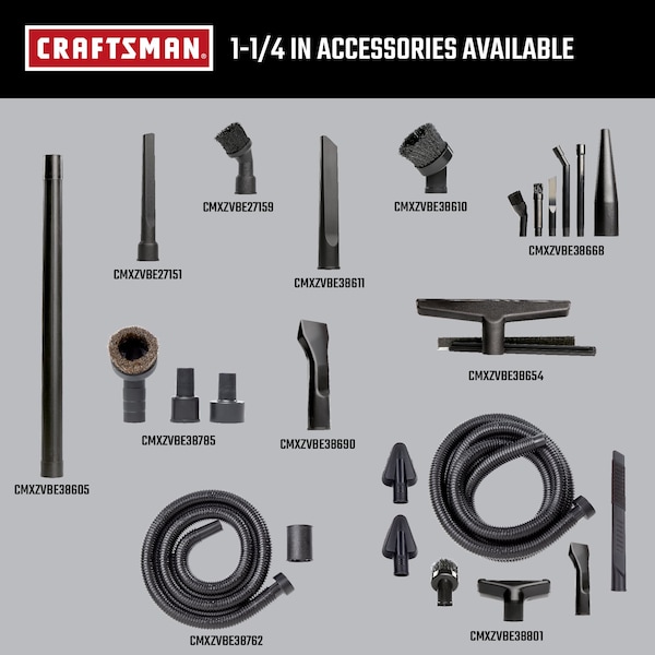 Craftsman 1-1/4 in. Car Nozzle Wet/Dry Vac Attachment for Shop Vacuums - CMXZVBE38690