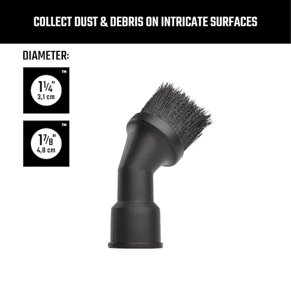 Craftsman DUAL-FIT Dusting Brush Wet/Dry Vac Attachment for 1-1/4 in. - 1-7/8 in. Hoses - CMXZVBE27159