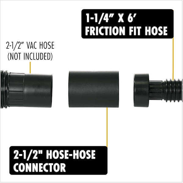 Workshop Wet/Dry Vacs 1-1/4-Inch x 6-Feet Friction Fit Wet/Dry Vac Hose for Shop Vacuums - WS12520A