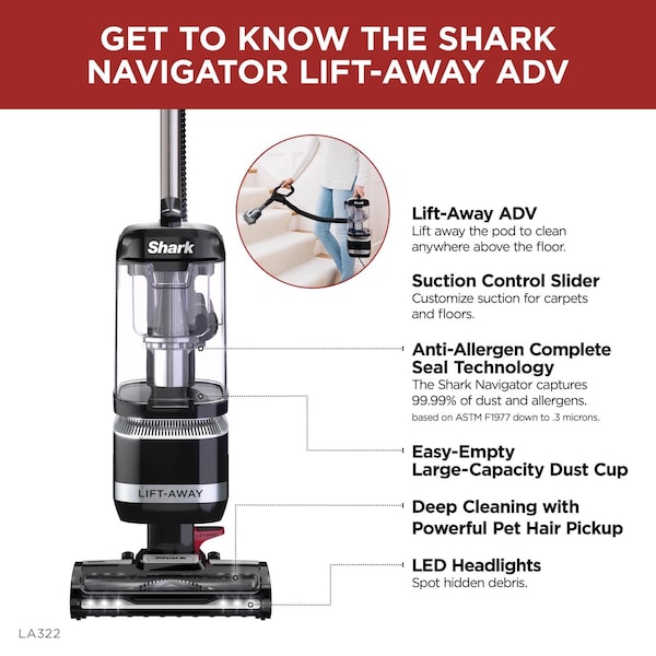 Shark Shark Navigator Bagless Corded Foam Filter/HEPA Upright Vacuum - LA322