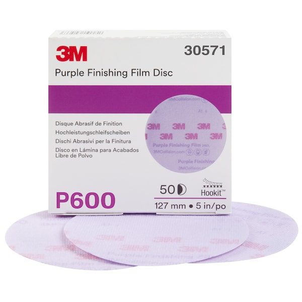 3M Hookit Prpl FinishFilm Dsc, 30571, 5, PK200 - 30571