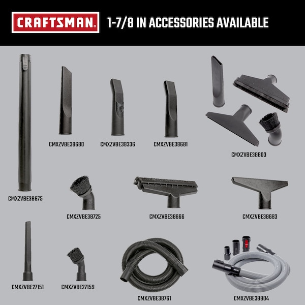 Craftsman 1-7/8 in. LED Lighted Car Nozzle Wet/Dry Shop Vacuum Attachment - CMXZVBE38336