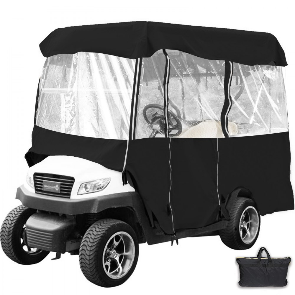 VEVOR Golf Cart Enclosure, 4-Person Golf Cart Cover, 4-Sided Fairway Deluxe, 300D Waterproof Driving Enclosure with Transparent Windows, Fit for EZGO, Club Car, Yamaha Cart (Roof Up to 78.7''L) - GEFYPCZ4ZHENC-011V0